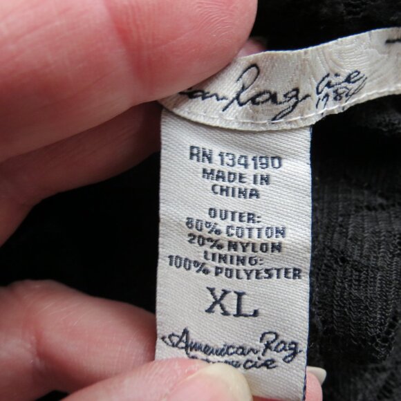 American Rag Cie Black Lace Blazer/Jacket 1/2 Sleeve Soft Size XL - Picture 10 of 11